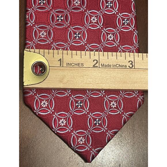 Croft & Barrow Red Blue 100% Silk Men’s Neck Tie - Picture 4 of 9